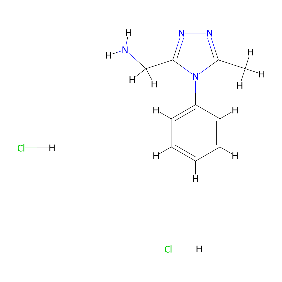 [(5-methyl-4-phenyl-4H-1,2,4-triazol-3-yl)methyl]amine dihydrochloride molecular structure, CAS 1351589-60-0