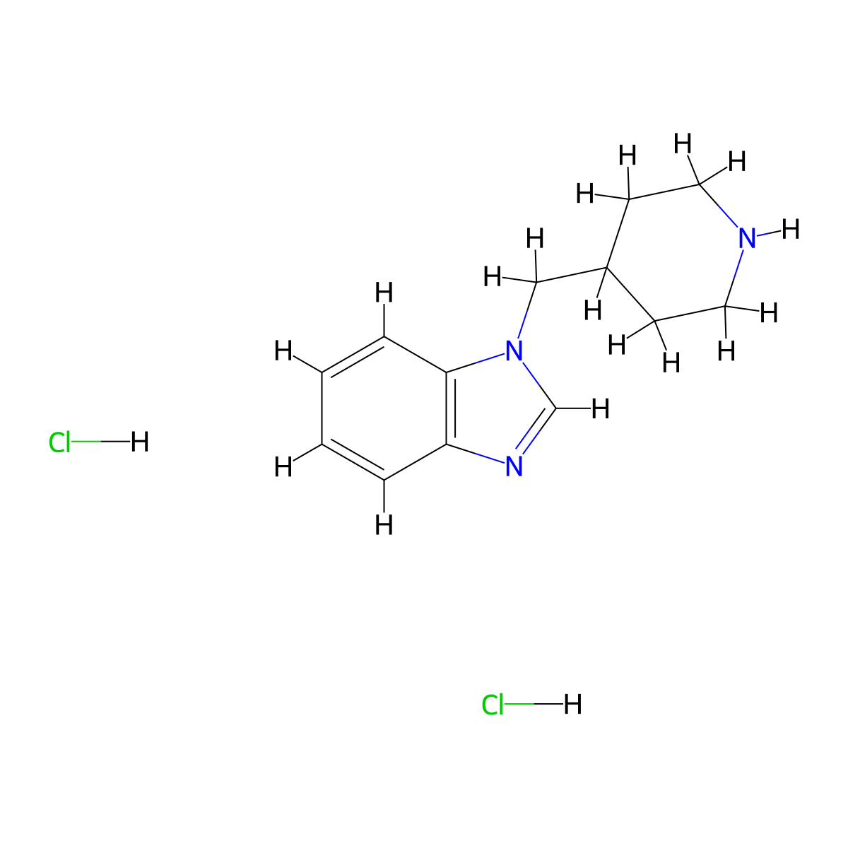 1-(Piperidin-4-ylmethyl)-1H-benzimidazole dihydrochloride molecular structure, CAS 1351589-67-7