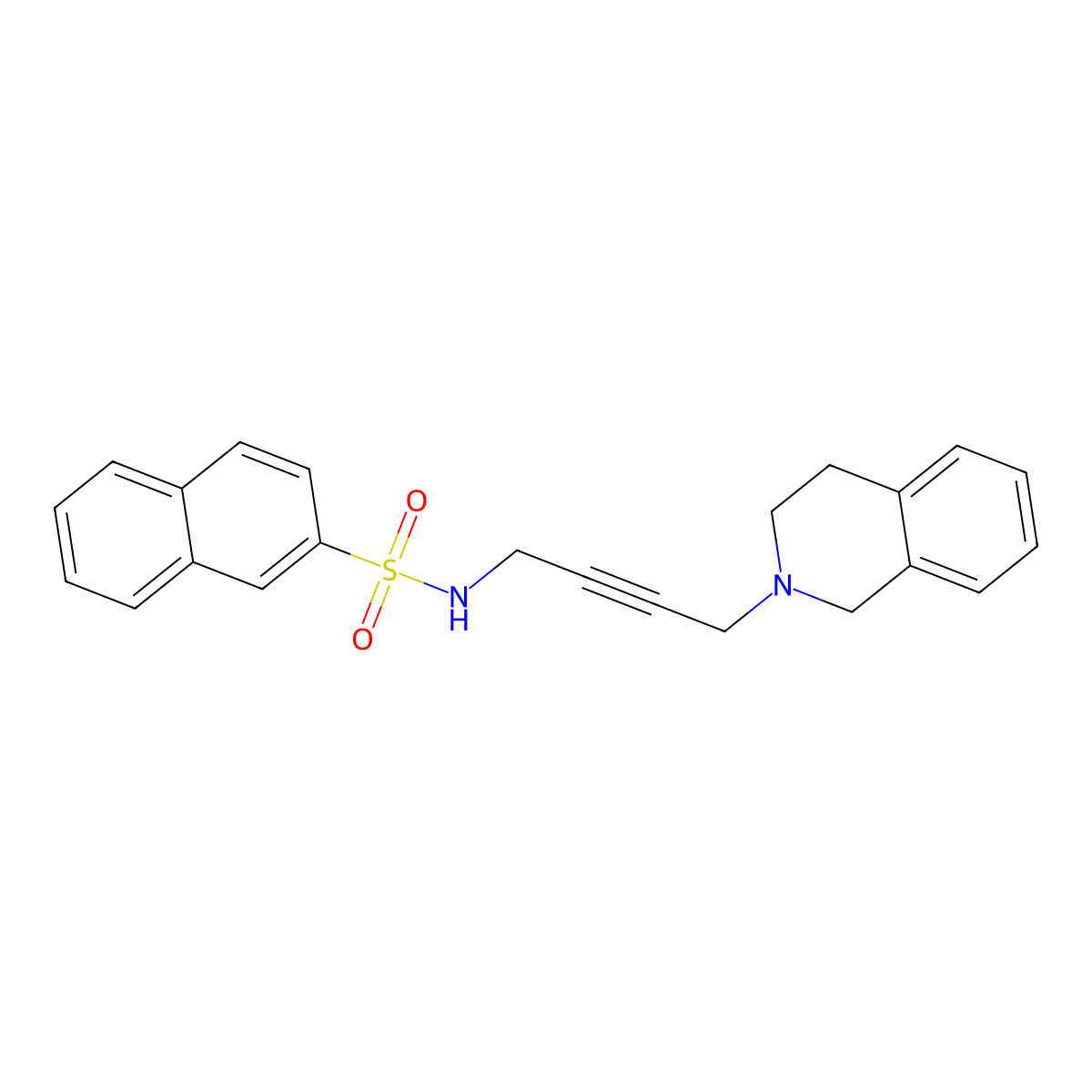 N-(4-(3,4-dihydroisoquinolin-2(1H)-yl)but-2-yn-1-yl)naphthalene-2-sulfonamide molecular structure, CAS 1351589-92-8
