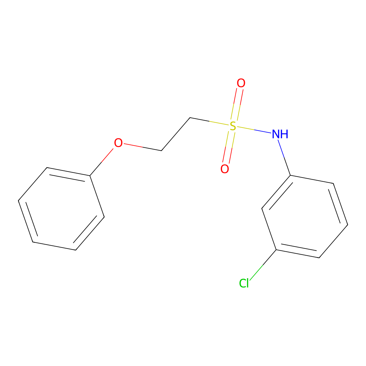 N-(3-chlorophenyl)-2-phenoxyethanesulfonamide molecular structure, CAS 1351589-98-4