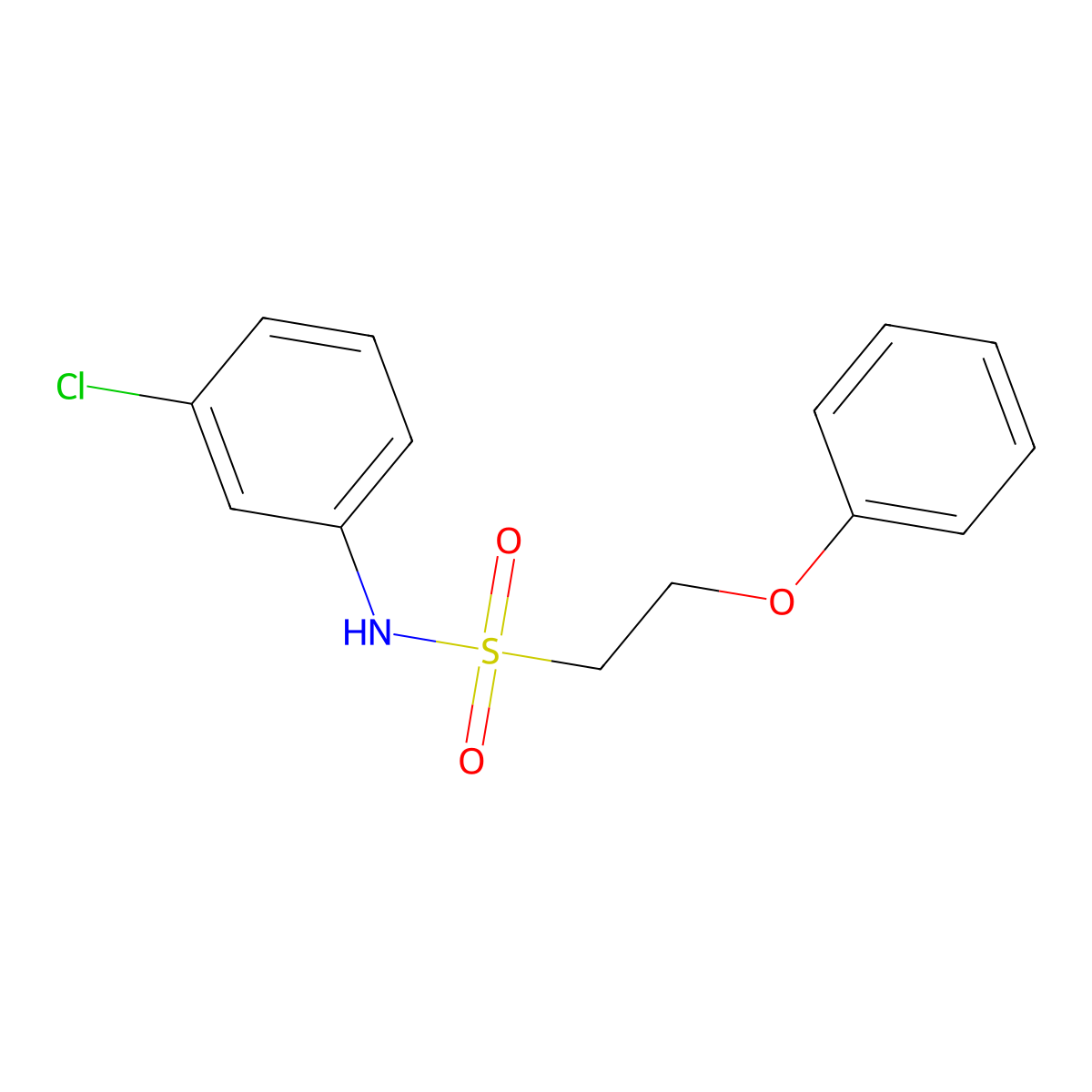 N-(3-chlorophenyl)-2-phenoxyethanesulfonamide molecular structure, CAS 1351589-98-4