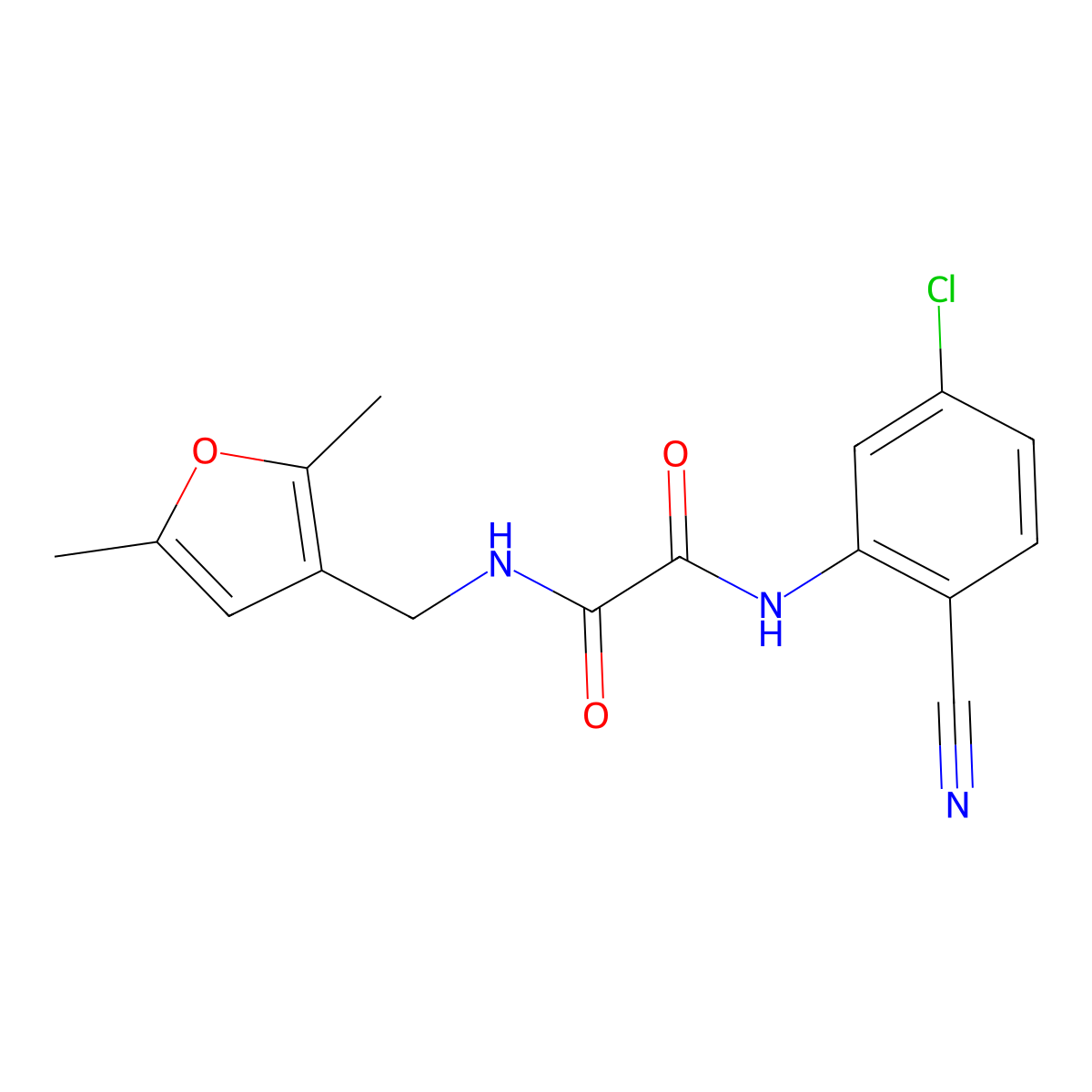N1-(5-chloro-2-cyanophenyl)-N2-((2,5-dimethylfuran-3-yl)methyl)oxalamide molecular structure, CAS 1351590-03-8