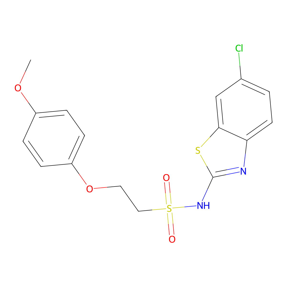 N-(6-chlorobenzo[d]thiazol-2-yl)-2-(4-methoxyphenoxy)ethanesulfonamide molecular structure, CAS 1351590-07-2