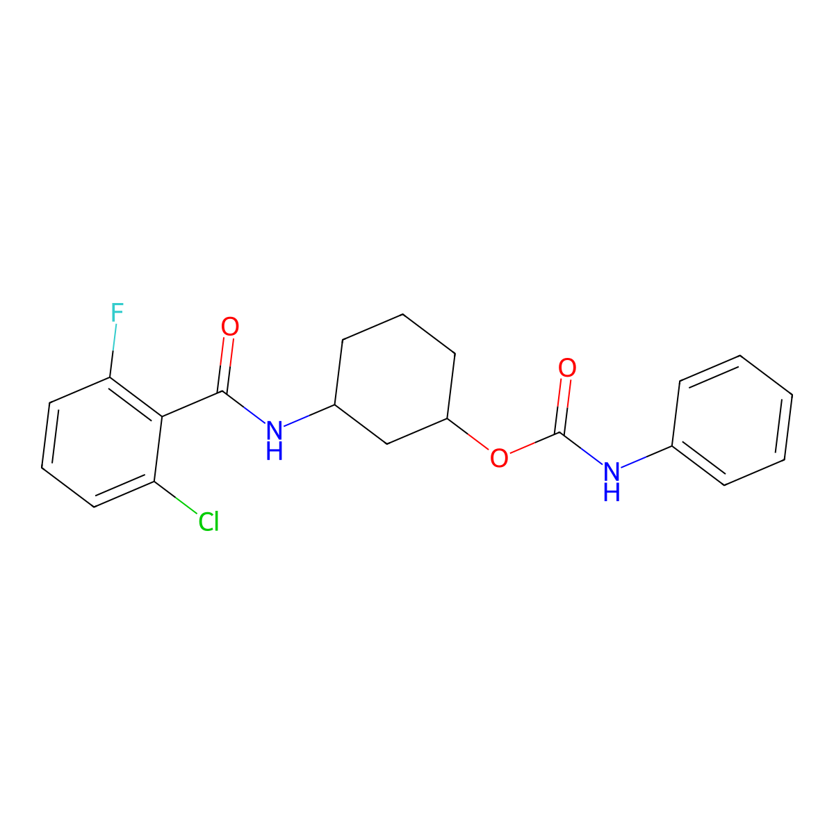 3-(2-Chloro-6-fluorobenzamido)cyclohexyl phenylcarbamate molecular structure, CAS 1351590-30-1