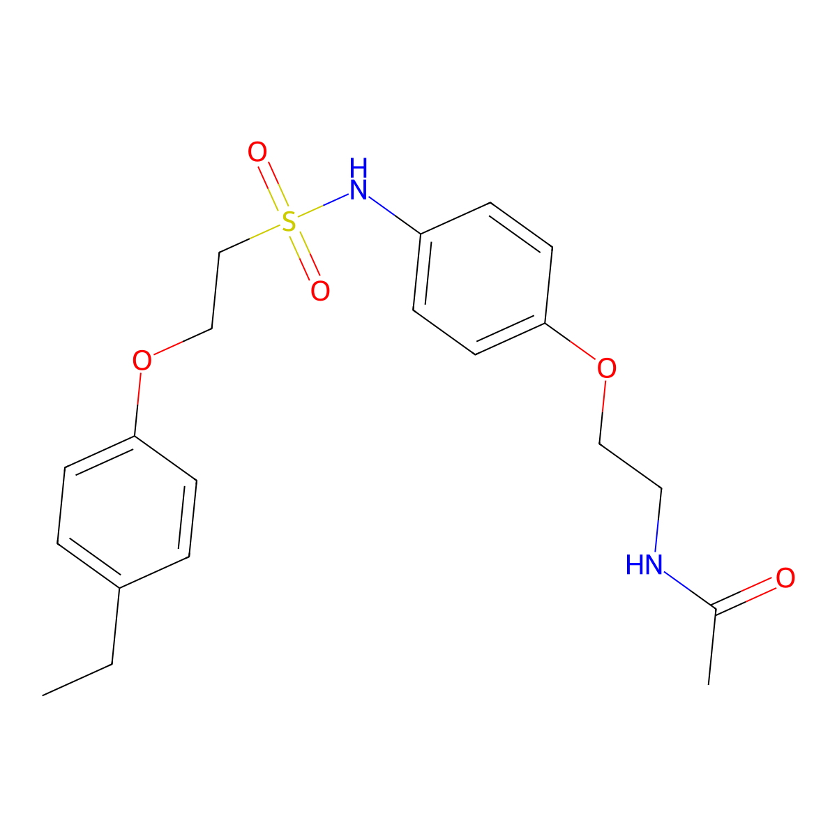 N-(2-{4-[2-(4-ethylphenoxy)ethanesulfonamido]phenoxy}ethyl)acetamide molecular structure, CAS 1351590-31-2