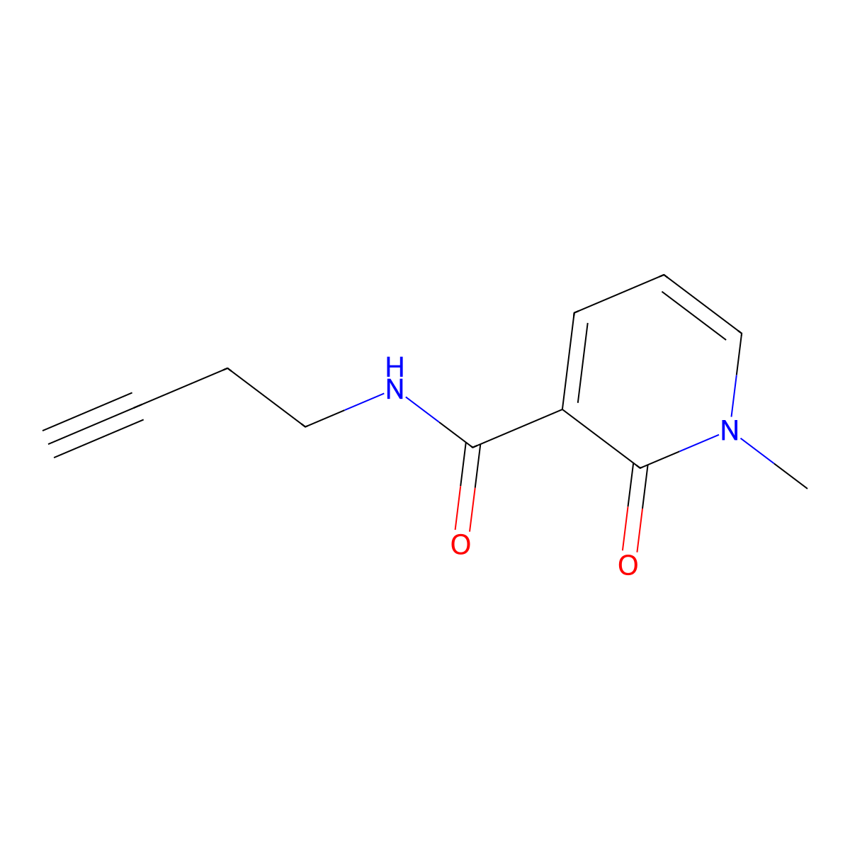 N-(but-3-yn-1-yl)-1-methyl-2-oxo-1,2-dihydropyridine-3-carboxamide molecular structure, CAS 1351590-37-8
