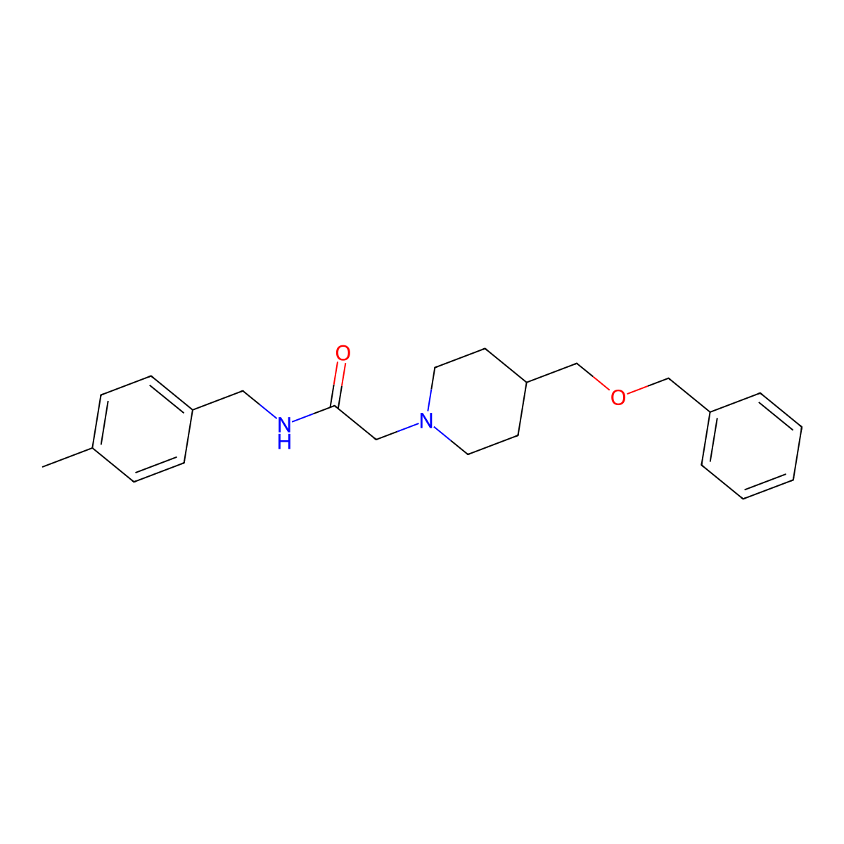 2-(4-((benzyloxy)methyl)piperidin-1-yl)-N-(4-methylbenzyl)acetamide molecular structure, CAS 1351590-51-6