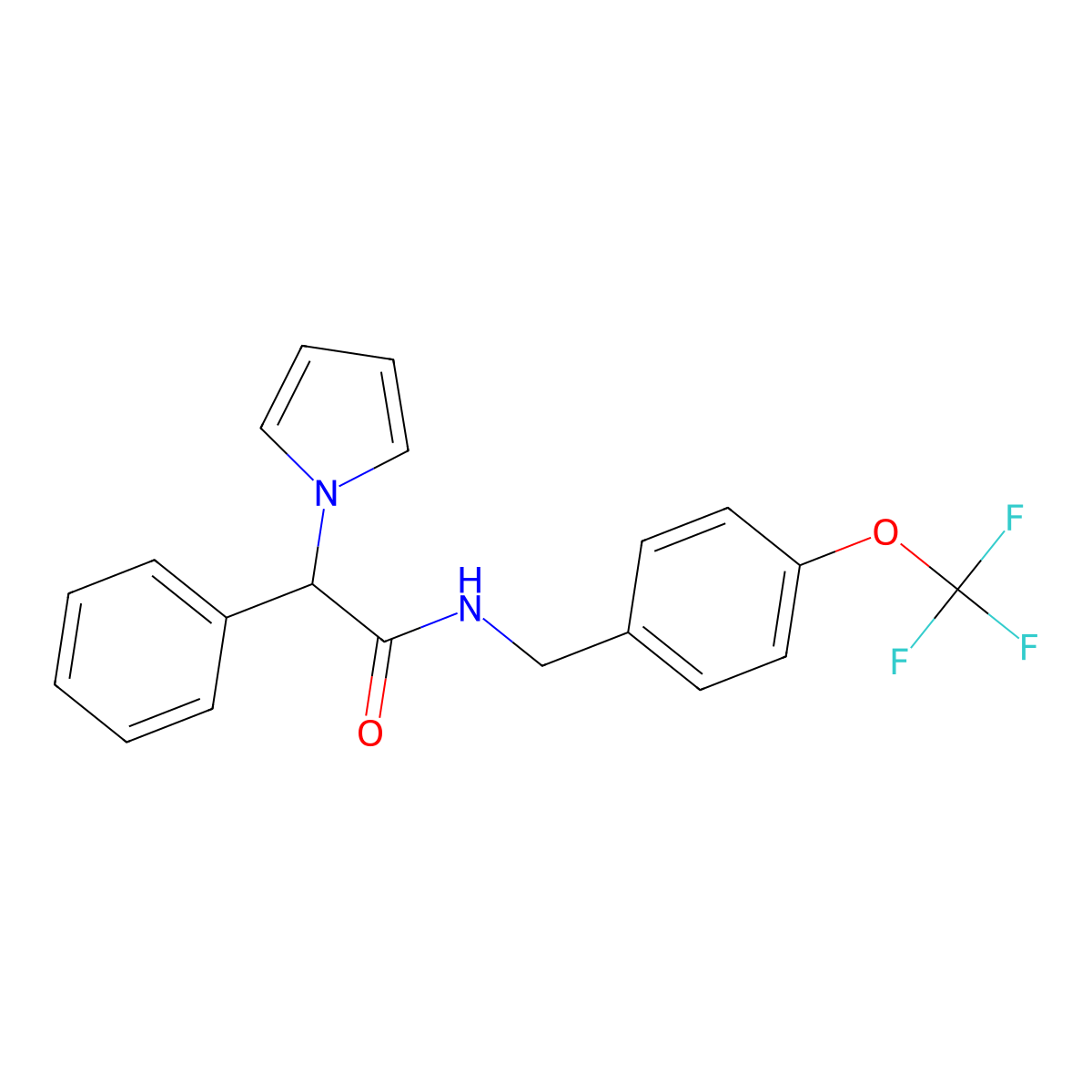 2-phenyl-2-(1H-pyrrol-1-yl)-N-{[4-(trifluoromethoxy)phenyl]methyl}acetamide molecular structure, CAS 1351590-57-2