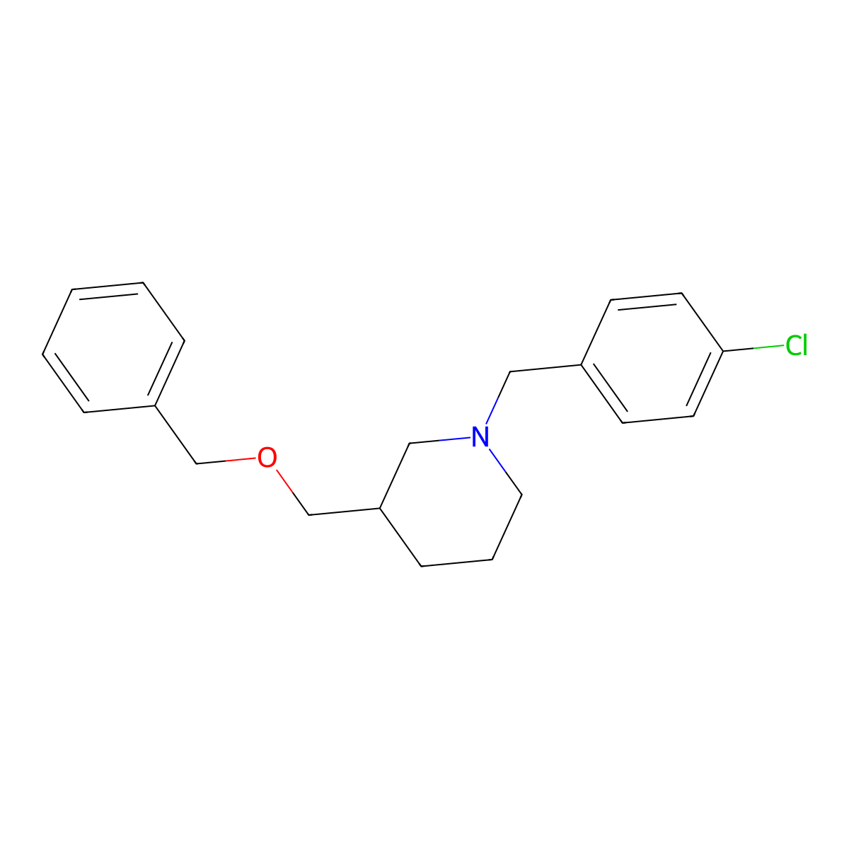 3-((Benzyloxy)methyl)-1-(4-chlorobenzyl)piperidine molecular structure, CAS 1351590-68-5