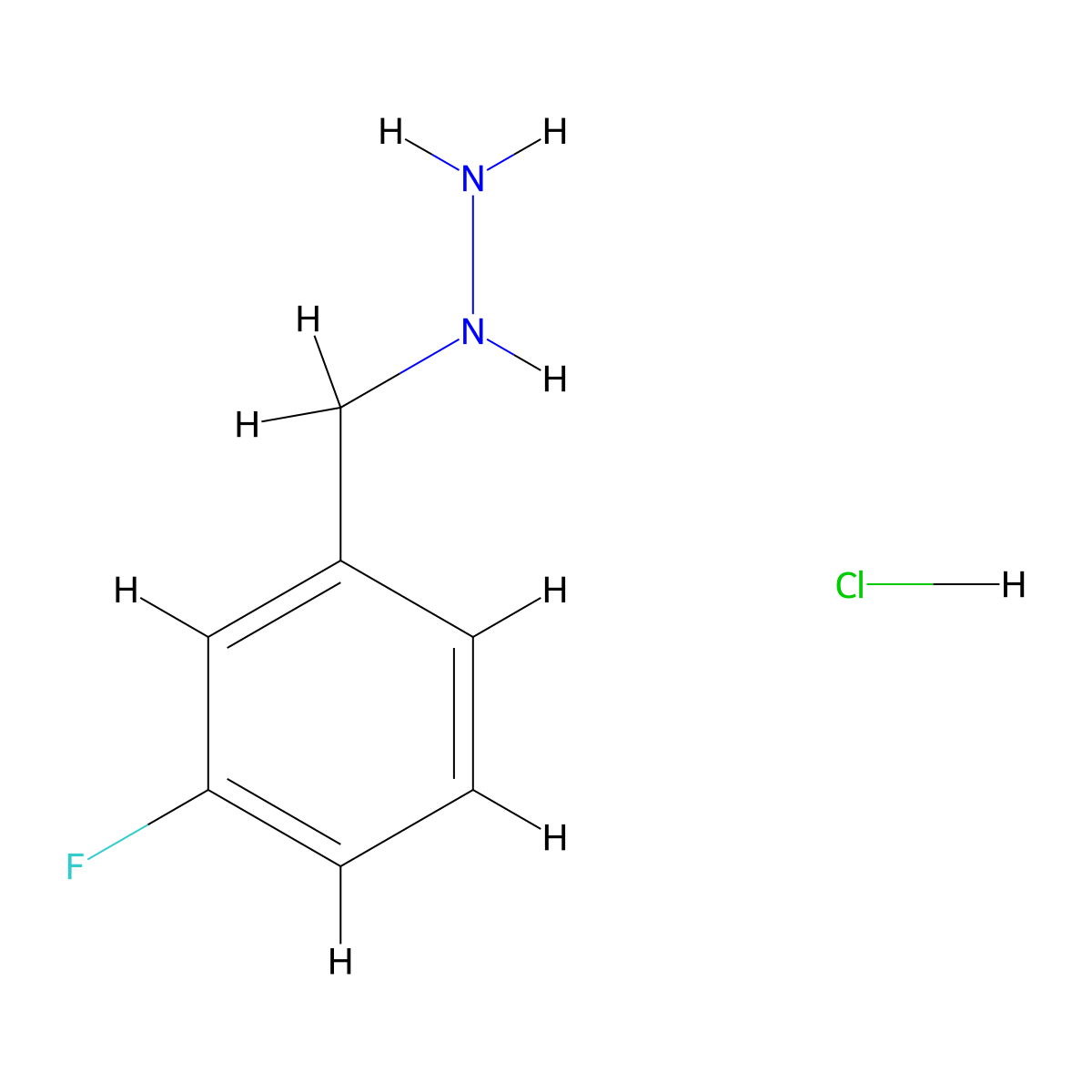(3-Fluorobenzyl)hydrazine hydrochloride molecular structure, CAS 1351590-73-2
