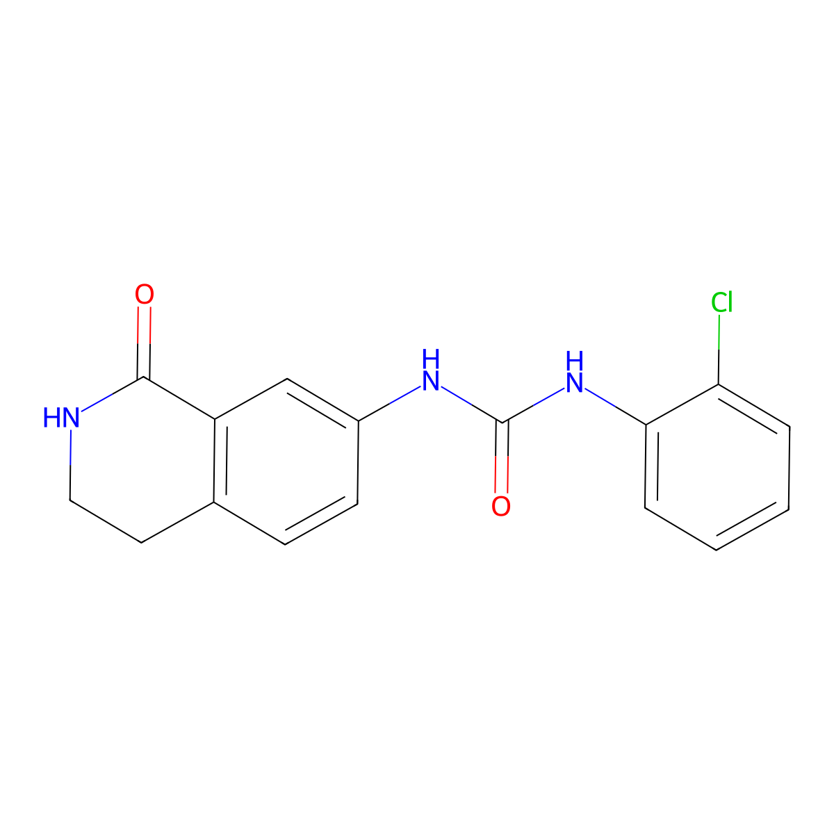 1-(2-Chlorophenyl)-3-(1-oxo-1,2,3,4-tetrahydroisoquinolin-7-yl)urea molecular structure, CAS 1351590-85-6