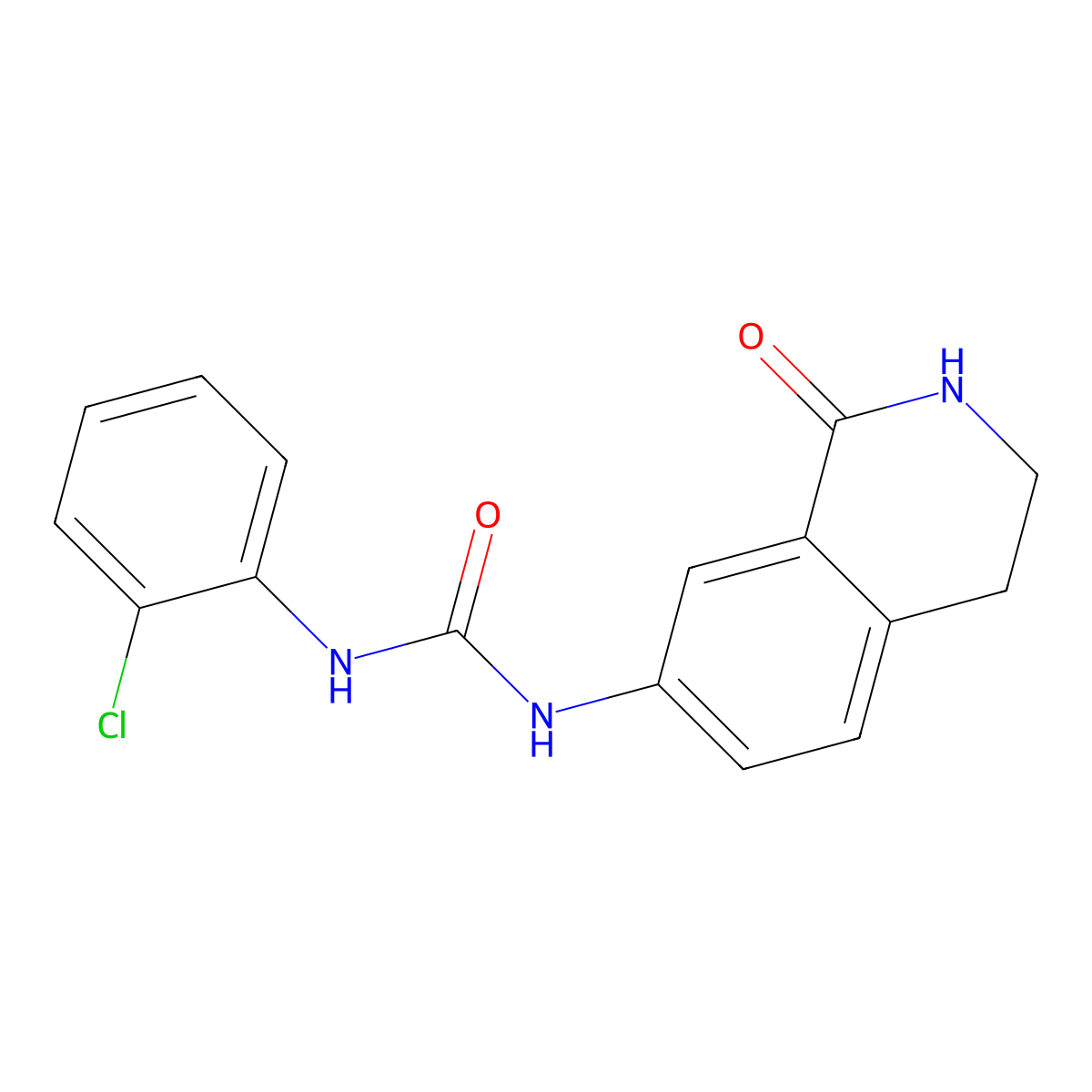 1-(2-Chlorophenyl)-3-(1-oxo-1,2,3,4-tetrahydroisoquinolin-7-yl)urea molecular structure, CAS 1351590-85-6