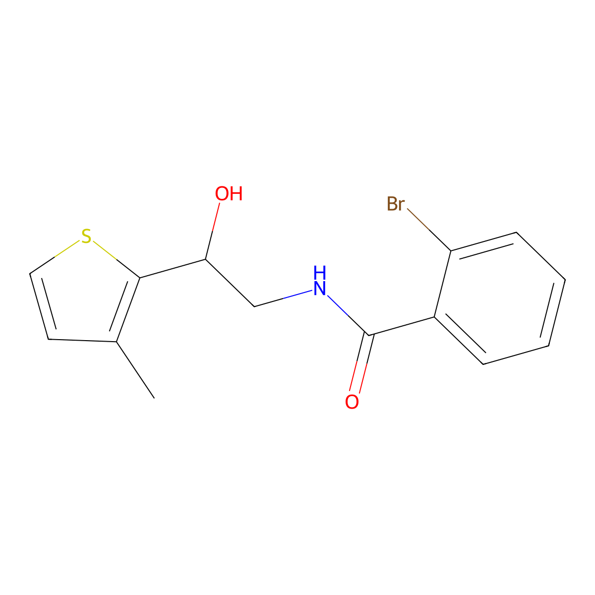 2-bromo-N-[2-hydroxy-2-(3-methylthiophen-2-yl)ethyl]benzamide molecular structure, CAS 1351590-86-7