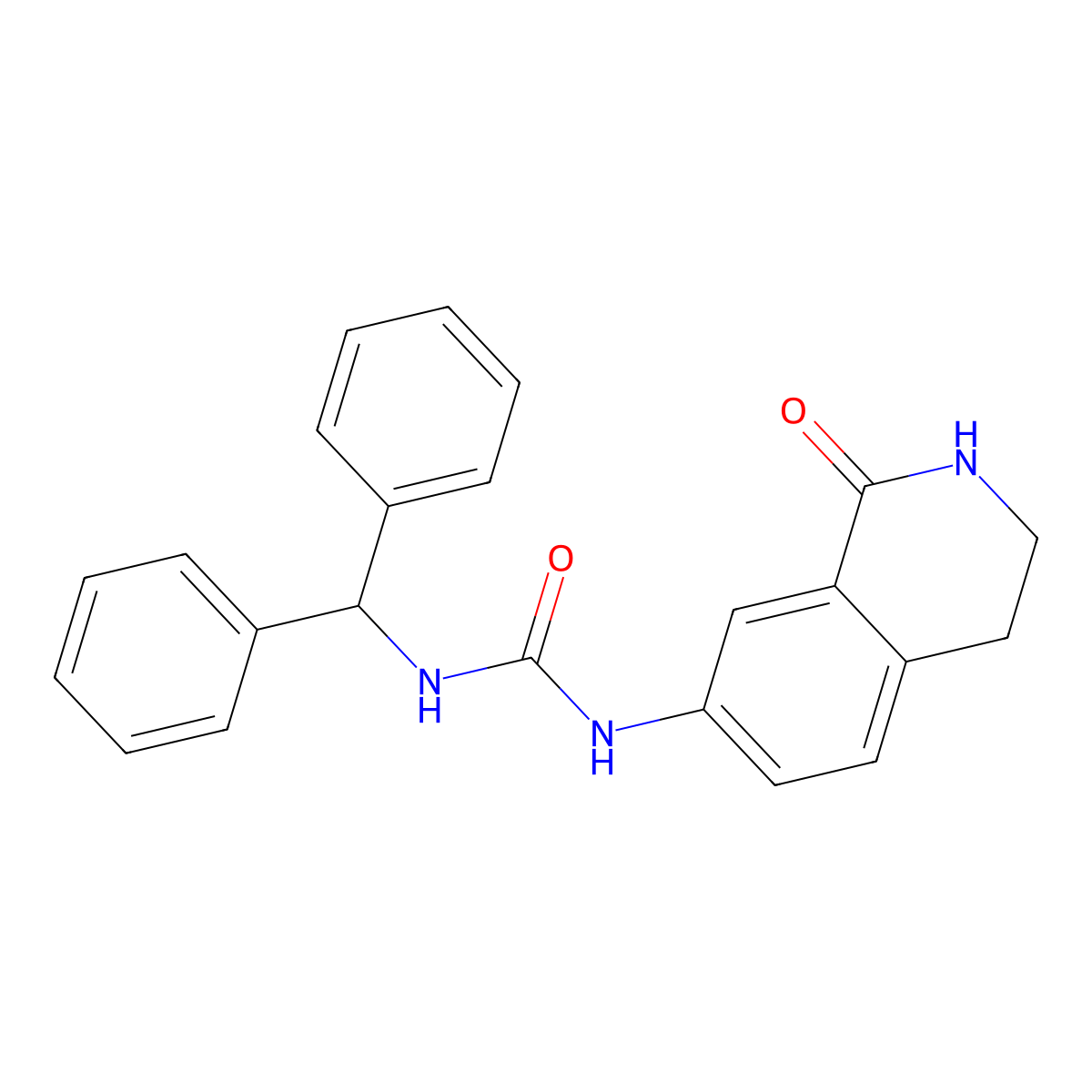 1-Benzhydryl-3-(1-oxo-1,2,3,4-tetrahydroisoquinolin-7-yl)urea molecular structure, CAS 1351590-94-7