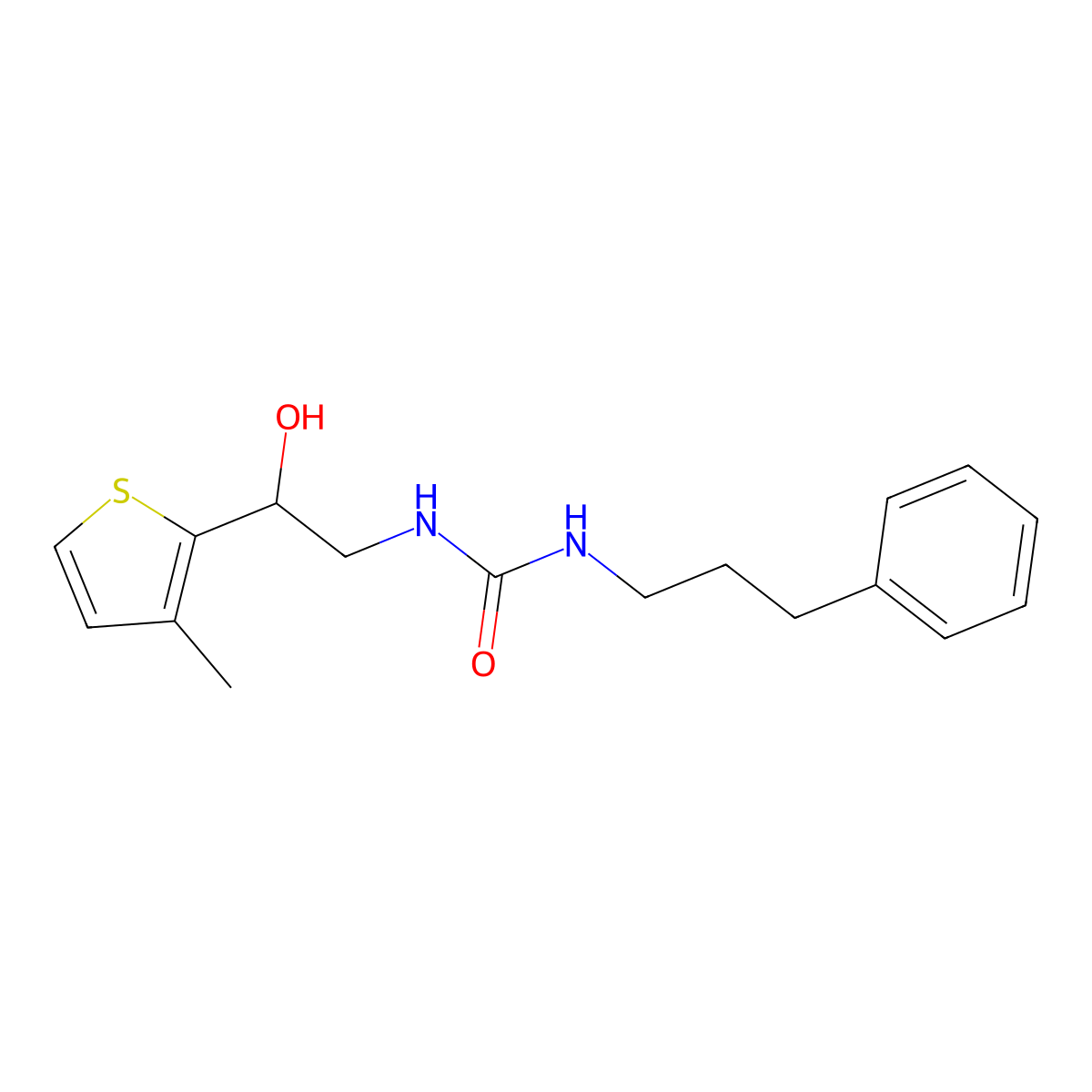 1-(2-Hydroxy-2-(3-methylthiophen-2-yl)ethyl)-3-(3-phenylpropyl)urea molecular structure, CAS 1351591-02-0