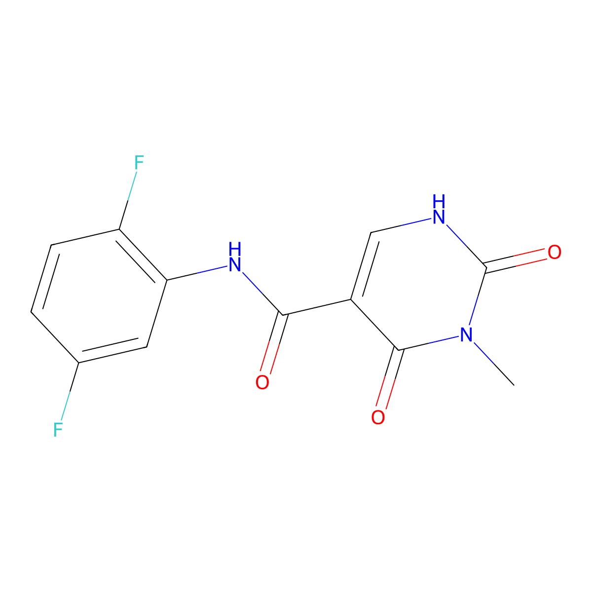 N-(2,5-difluorophenyl)-3-methyl-2,4-dioxo-1,2,3,4-tetrahydropyrimidine-5-carboxamide molecular structure, CAS 1351591-03-1
