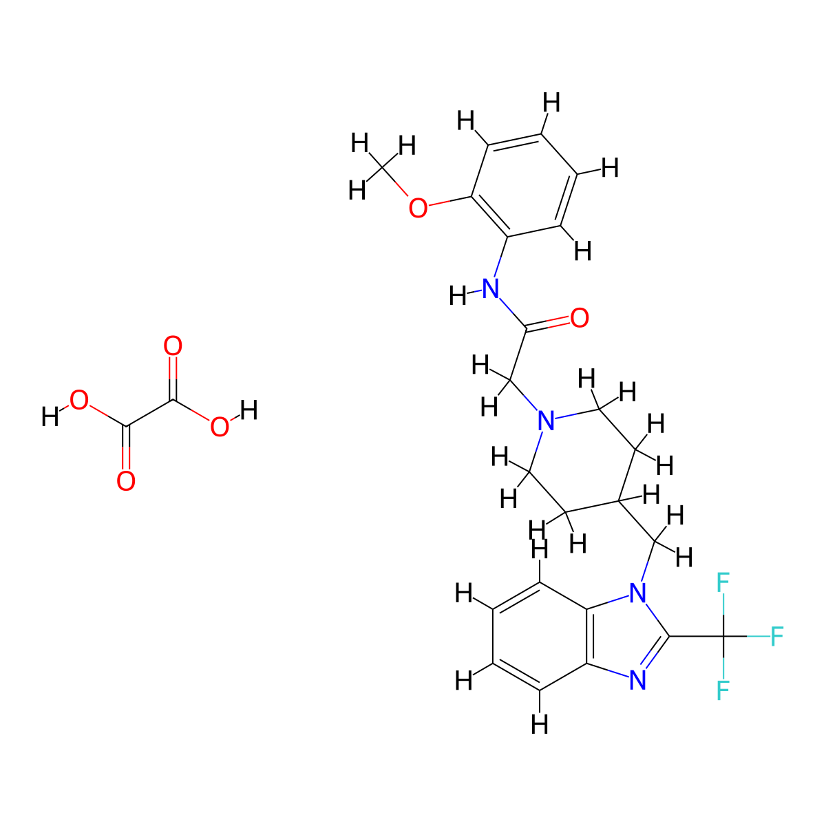 N-(2-methoxyphenyl)-2-(4-((2-(trifluoromethyl)-1H-benzo[d]imidazol-1-yl)methyl)piperidin-1-yl)acetamide oxalate molecular structure, CAS 1351591-05-3