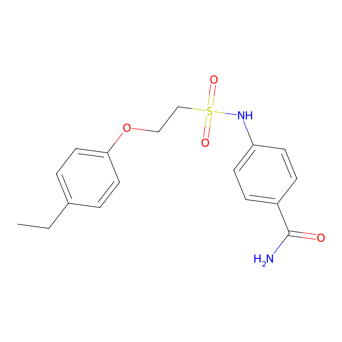 4-[2-(4-Ethylphenoxy)ethanesulfonamido]benzamide molecular structure, CAS 1351591-08-6