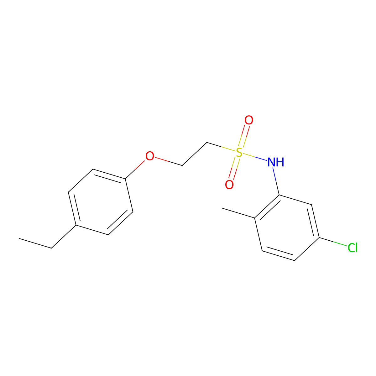 N-(5-chloro-2-methylphenyl)-2-(4-ethylphenoxy)ethanesulfonamide molecular structure, CAS 1351591-14-4