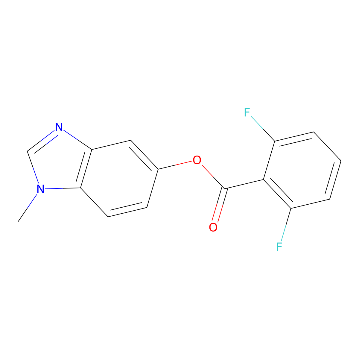 1-methyl-1H-benzo[d]imidazol-5-yl 2,6-difluorobenzoate molecular structure, CAS 1351591-20-2