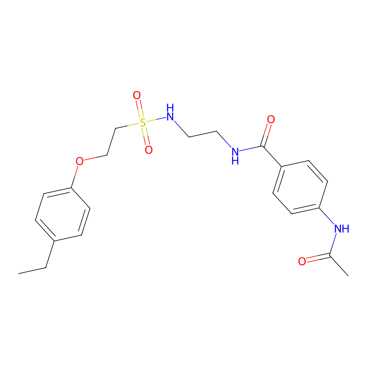 4-acetamido-N-{2-[2-(4-ethylphenoxy)ethanesulfonamido]ethyl}benzamide molecular structure, CAS 1351591-23-5