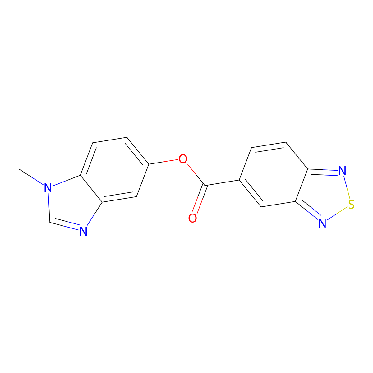 1-methyl-1H-benzo[d]imidazol-5-yl benzo[c][1,2,5]thiadiazole-5-carboxylate molecular structure, CAS 1351591-25-7