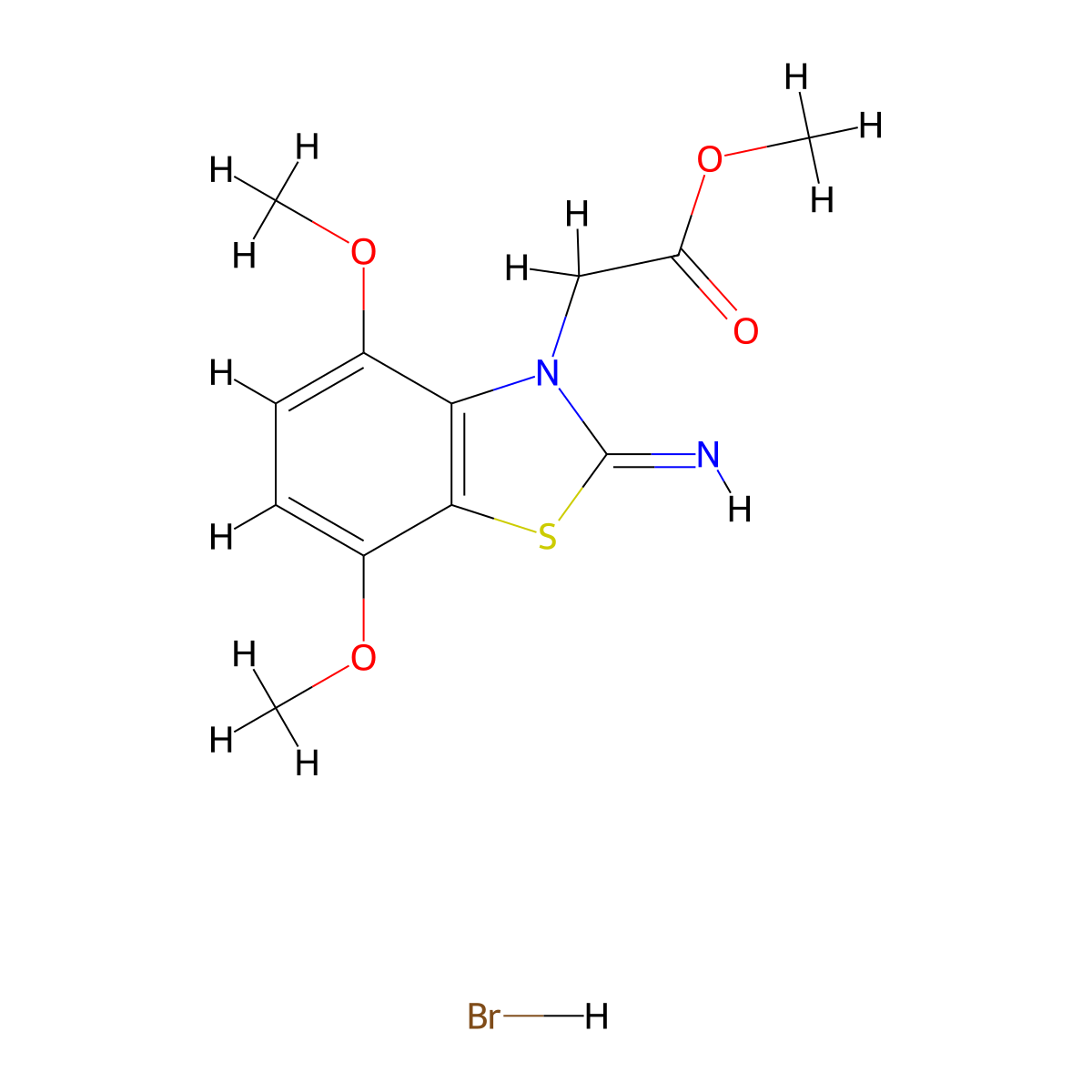 methyl 2-(2-imino-4,7-dimethoxybenzo[d]thiazol-3(2H)-yl)acetate hydrobromide molecular structure, CAS 1351591-34-8