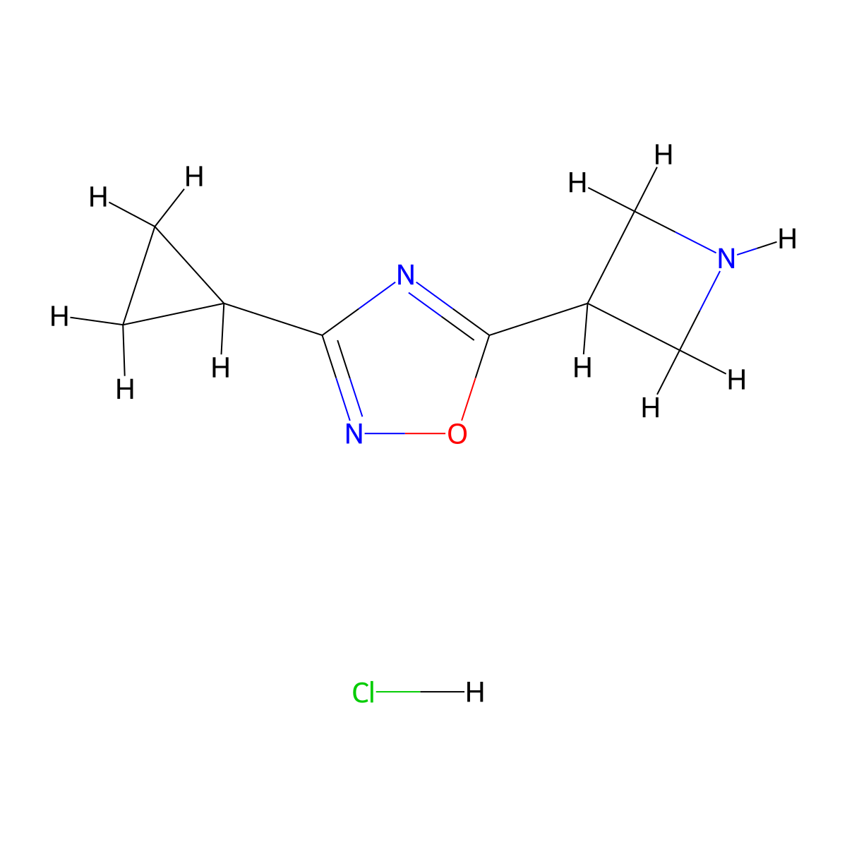 5-(Azetidin-3-yl)-3-cyclopropyl-1,2,4-oxadiazole hydrochloride molecular structure, CAS 1351591-40-6