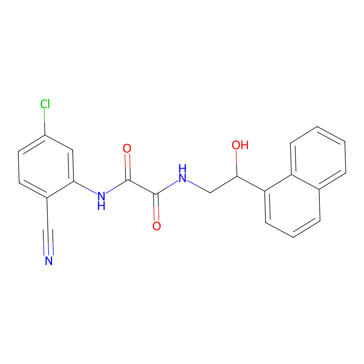 N-(5-chloro-2-cyanophenyl)-N'-[2-hydroxy-2-(naphthalen-1-yl)ethyl]ethanediamide molecular structure, CAS 1351591-52-0