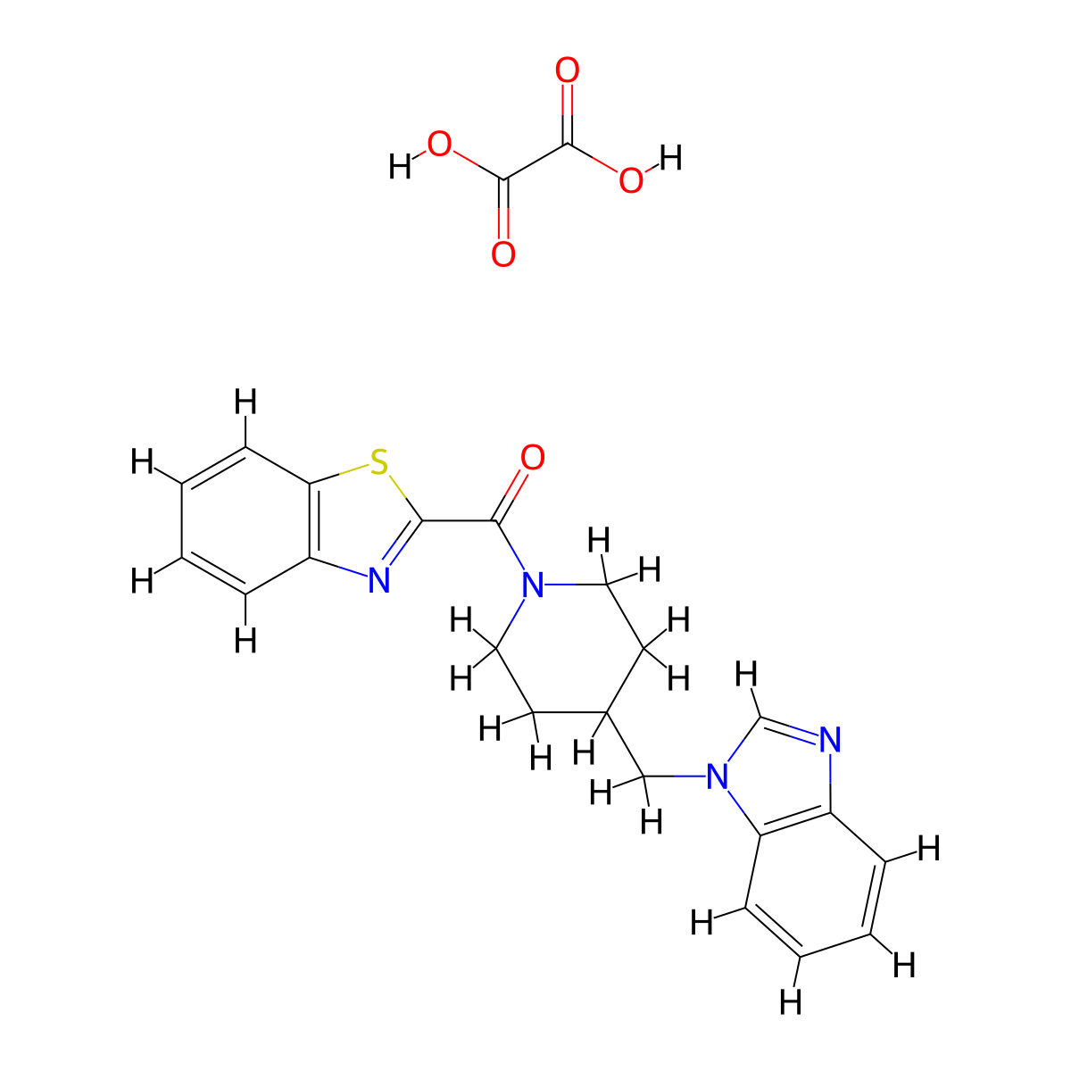 (4-((1H-benzo[d]imidazol-1-yl)methyl)piperidin-1-yl)(benzo[d]thiazol-2-yl)methanone oxalate molecular structure, CAS 1351591-54-2