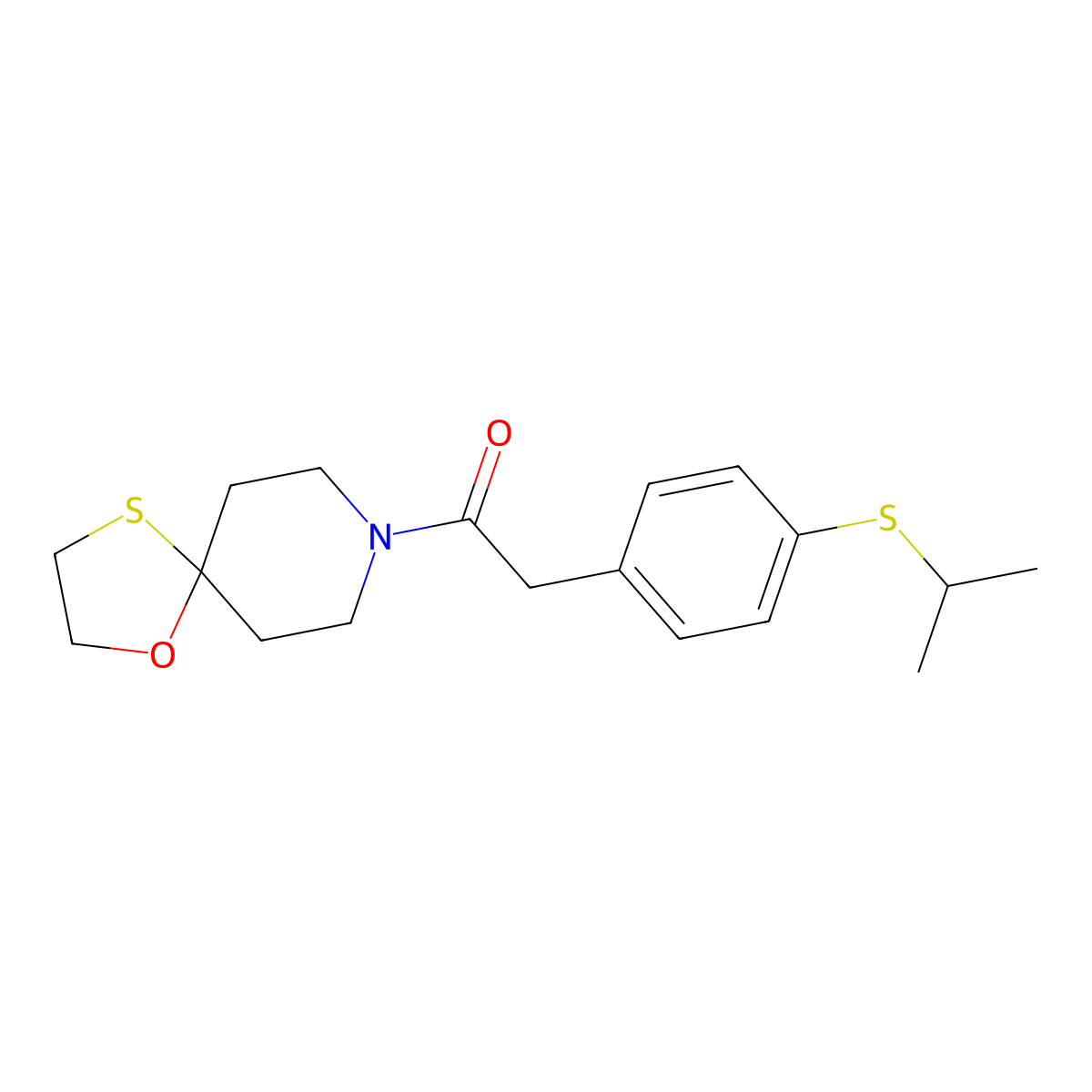2-(4-(Isopropylthio)phenyl)-1-(1-oxa-4-thia-8-azaspiro[4.5]decan-8-yl)ethanone molecular structure, CAS 1351591-75-7