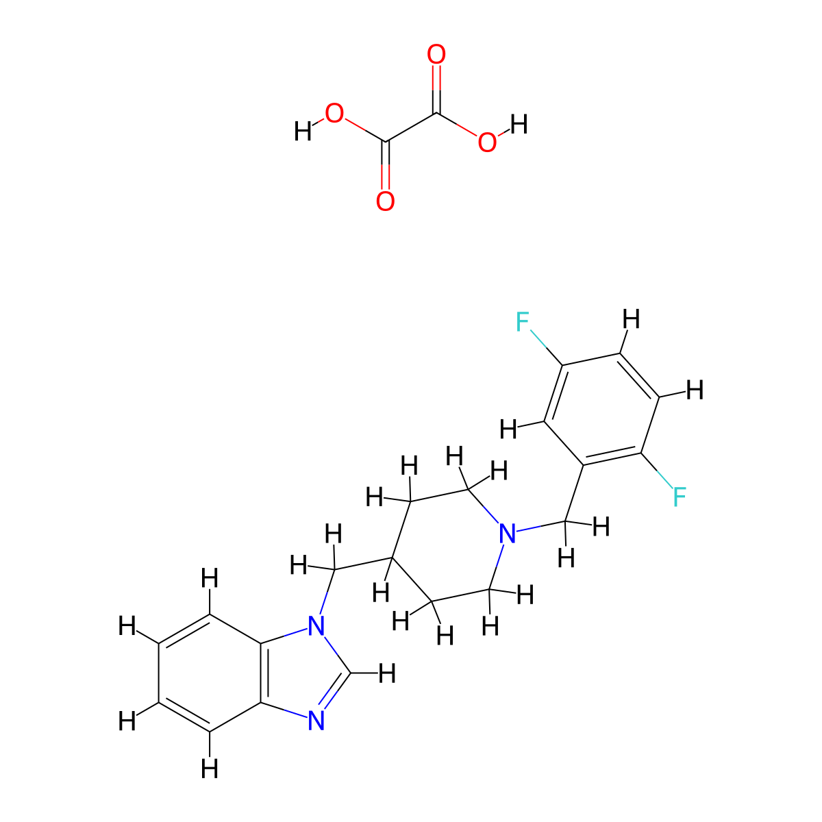1-((1-(2,5-difluorobenzyl)piperidin-4-yl)methyl)-1H-benzo[d]imidazole oxalate molecular structure, CAS 1351591-80-4