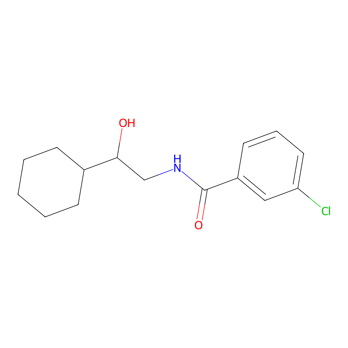 3-chloro-N-(2-cyclohexyl-2-hydroxyethyl)benzamide molecular structure, CAS 1351591-84-8
