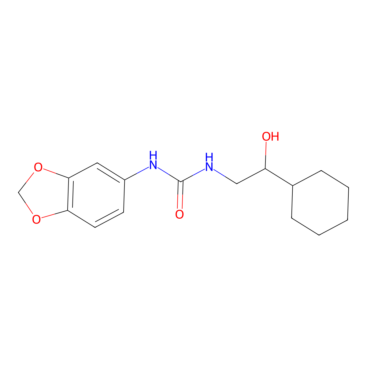 1-(Benzo[d][1,3]dioxol-5-yl)-3-(2-cyclohexyl-2-hydroxyethyl)urea molecular structure, CAS 1351594-63-2