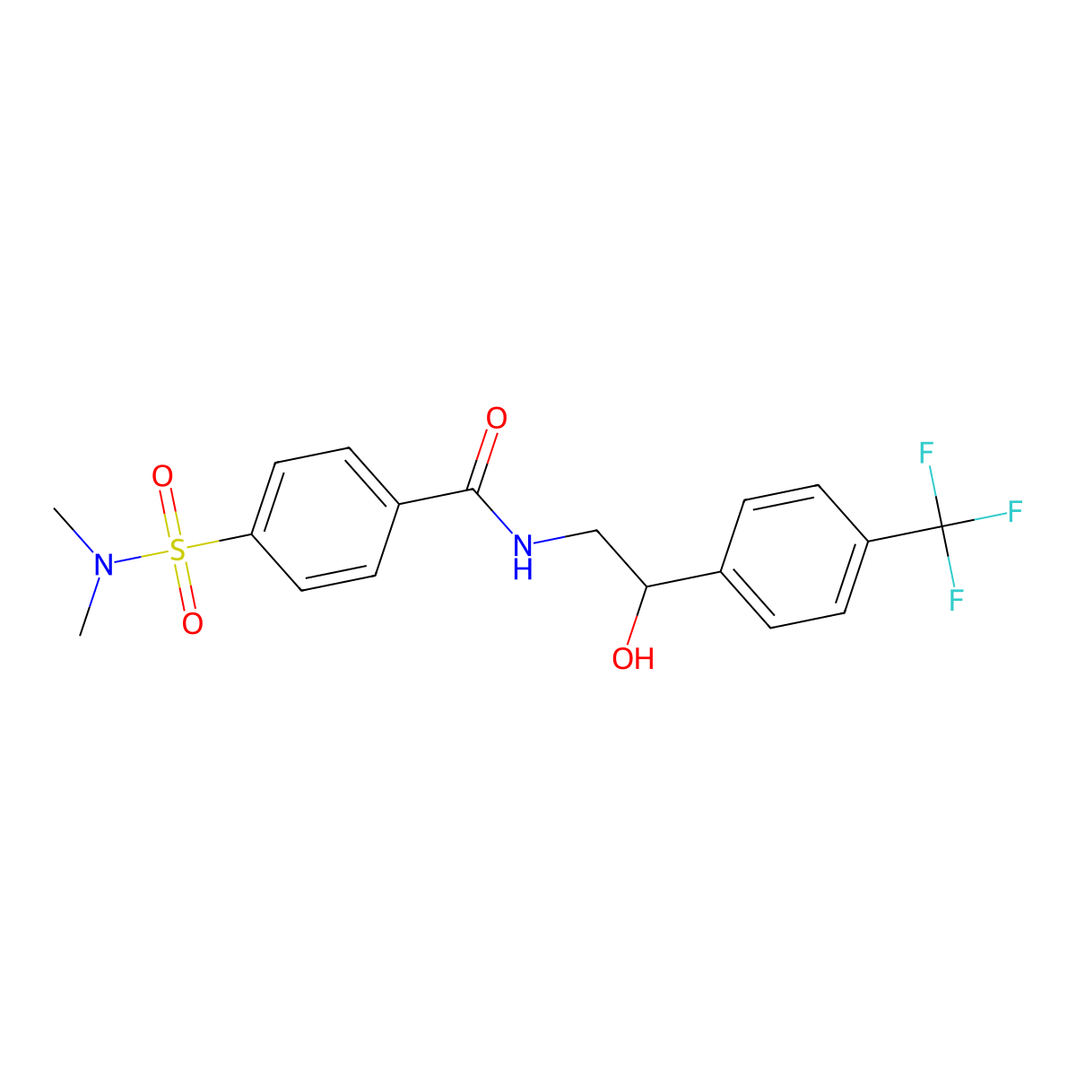4-(N,N-dimethylsulfamoyl)-N-(2-hydroxy-2-(4-(trifluoromethyl)phenyl)ethyl)benzamide molecular structure, CAS 1351594-74-5