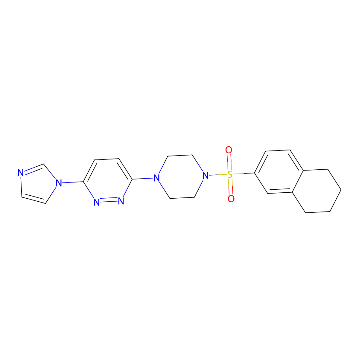 3-(1H-imidazol-1-yl)-6-(4-((5,6,7,8-tetrahydronaphthalen-2-yl)sulfonyl)piperazin-1-yl)pyridazine molecular structure, CAS 1351594-77-8