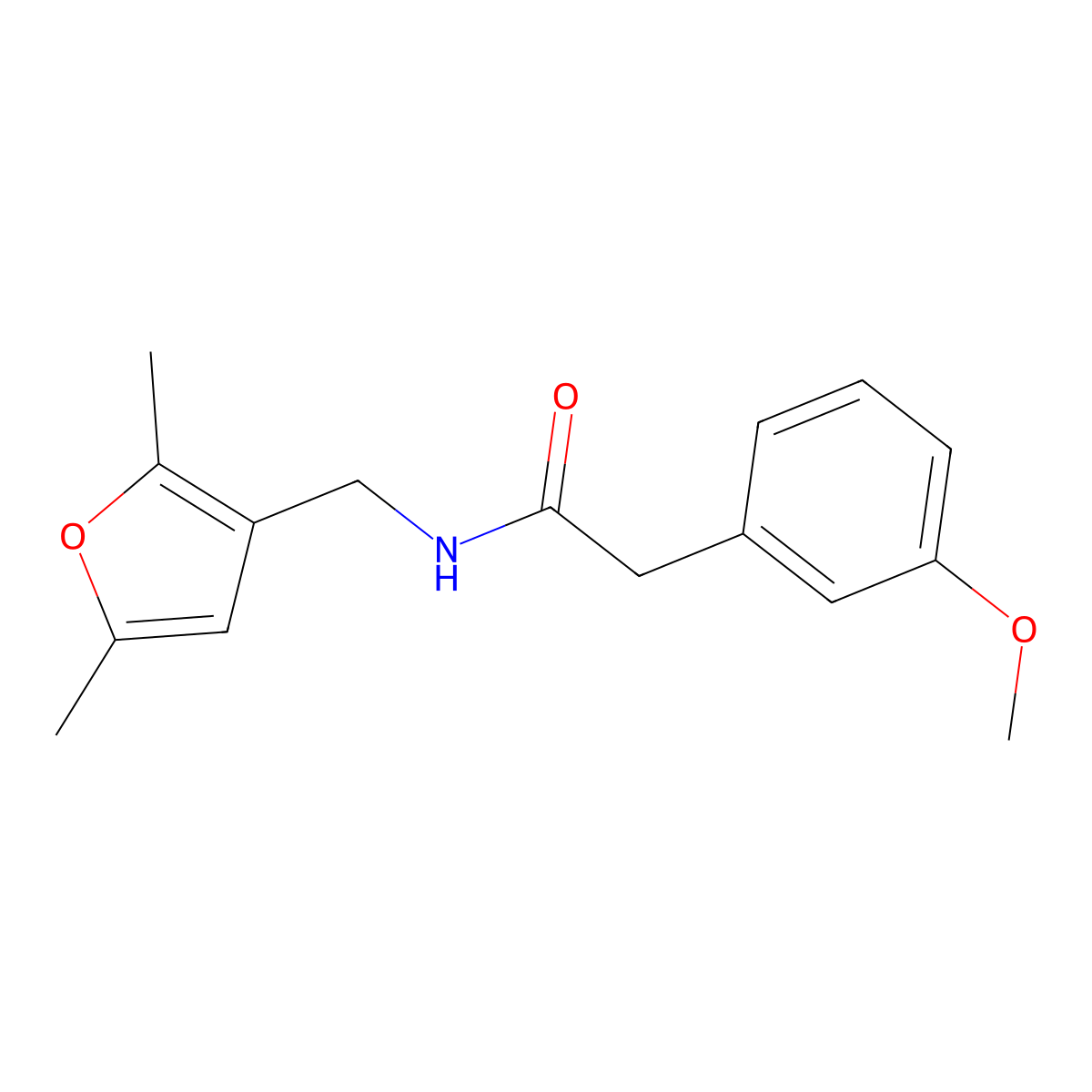 N-[(2,5-dimethylfuran-3-yl)methyl]-2-(3-methoxyphenyl)acetamide molecular structure, CAS 1351594-78-9