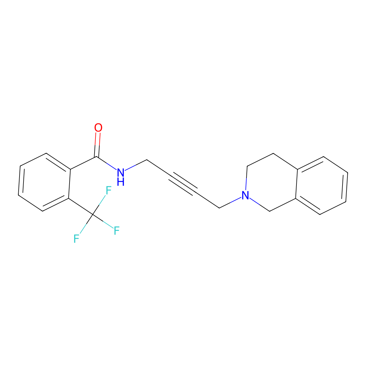 N-(4-(3,4-dihydroisoquinolin-2(1H)-yl)but-2-yn-1-yl)-2-(trifluoromethyl)benzamide molecular structure, CAS 1351594-83-6