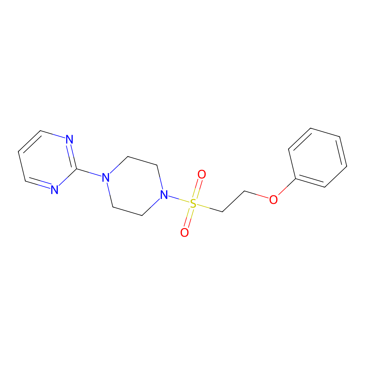 2-(4-((2-Phenoxyethyl)sulfonyl)piperazin-1-yl)pyrimidine molecular structure, CAS 1351594-87-0