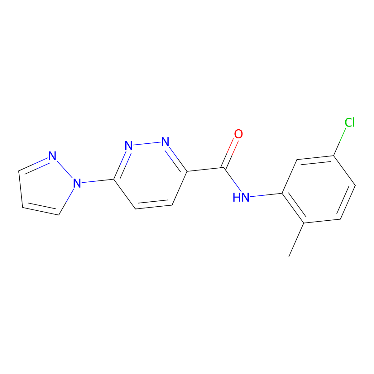 N-(5-chloro-2-methylphenyl)-6-(1H-pyrazol-1-yl)pyridazine-3-carboxamide molecular structure, CAS 1351594-90-5