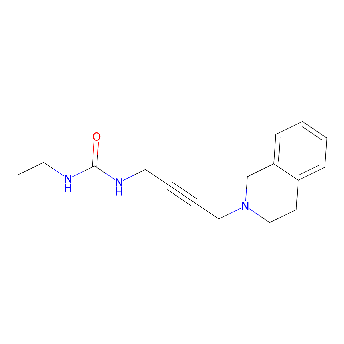 1-(4-(3,4-dihydroisoquinolin-2(1H)-yl)but-2-yn-1-yl)-3-ethylurea molecular structure, CAS 1351594-92-7