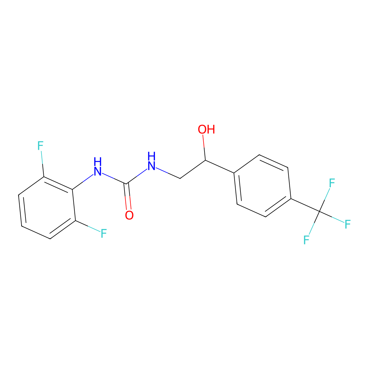1-(2,6-Difluorophenyl)-3-(2-hydroxy-2-(4-(trifluoromethyl)phenyl)ethyl)urea molecular structure, CAS 1351595-04-4