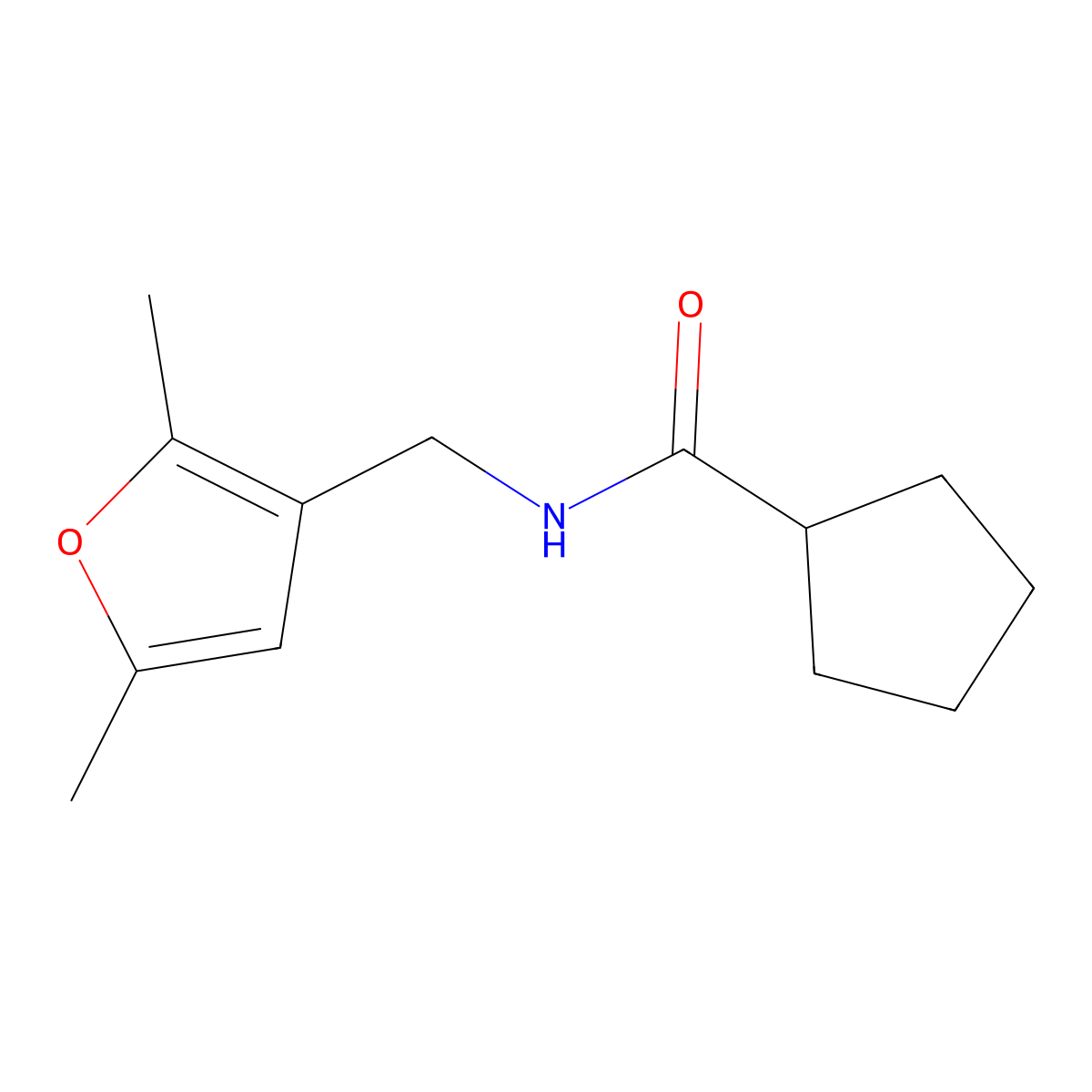 N-[(2,5-dimethylfuran-3-yl)methyl]cyclopentanecarboxamide molecular structure, CAS 1351595-14-6