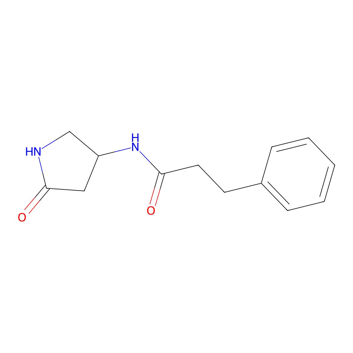 N-(5-oxopyrrolidin-3-yl)-3-phenylpropanamide molecular structure, CAS 1351595-16-8