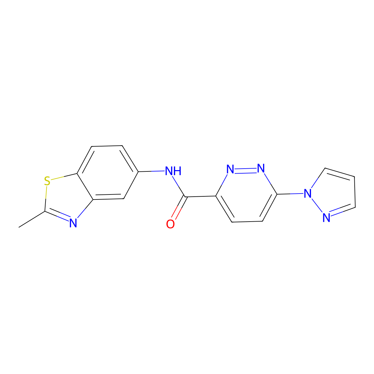 N-(2-methylbenzo[d]thiazol-5-yl)-6-(1H-pyrazol-1-yl)pyridazine-3-carboxamide molecular structure, CAS 1351595-18-0