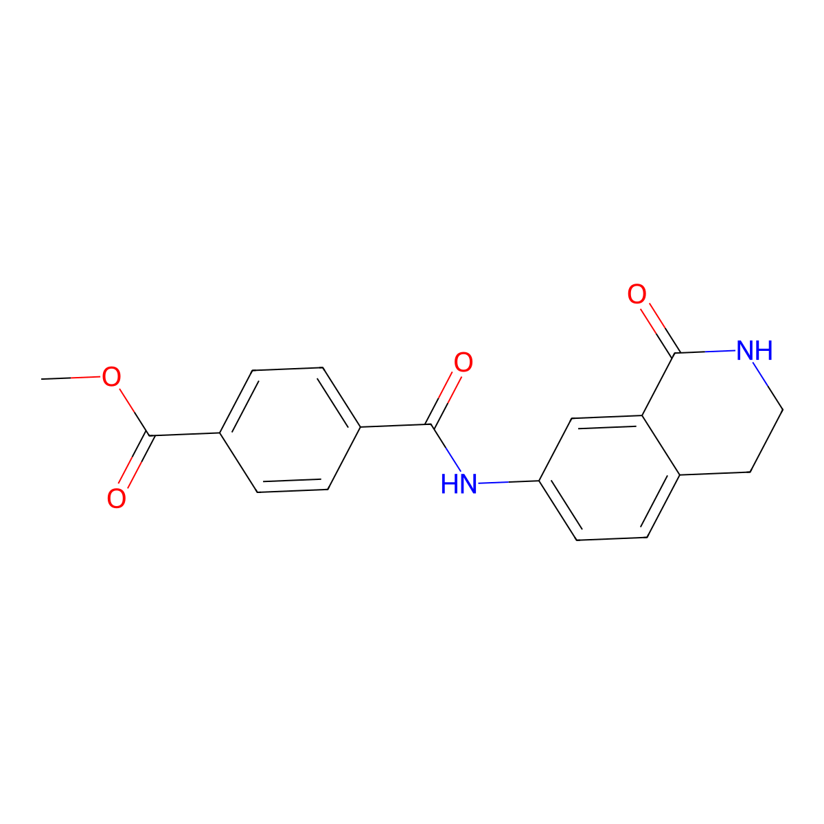Methyl 4-[(1-oxo-1,2,3,4-tetrahydroisoquinolin-7-yl)carbamoyl]benzoate molecular structure, CAS 1351595-19-1