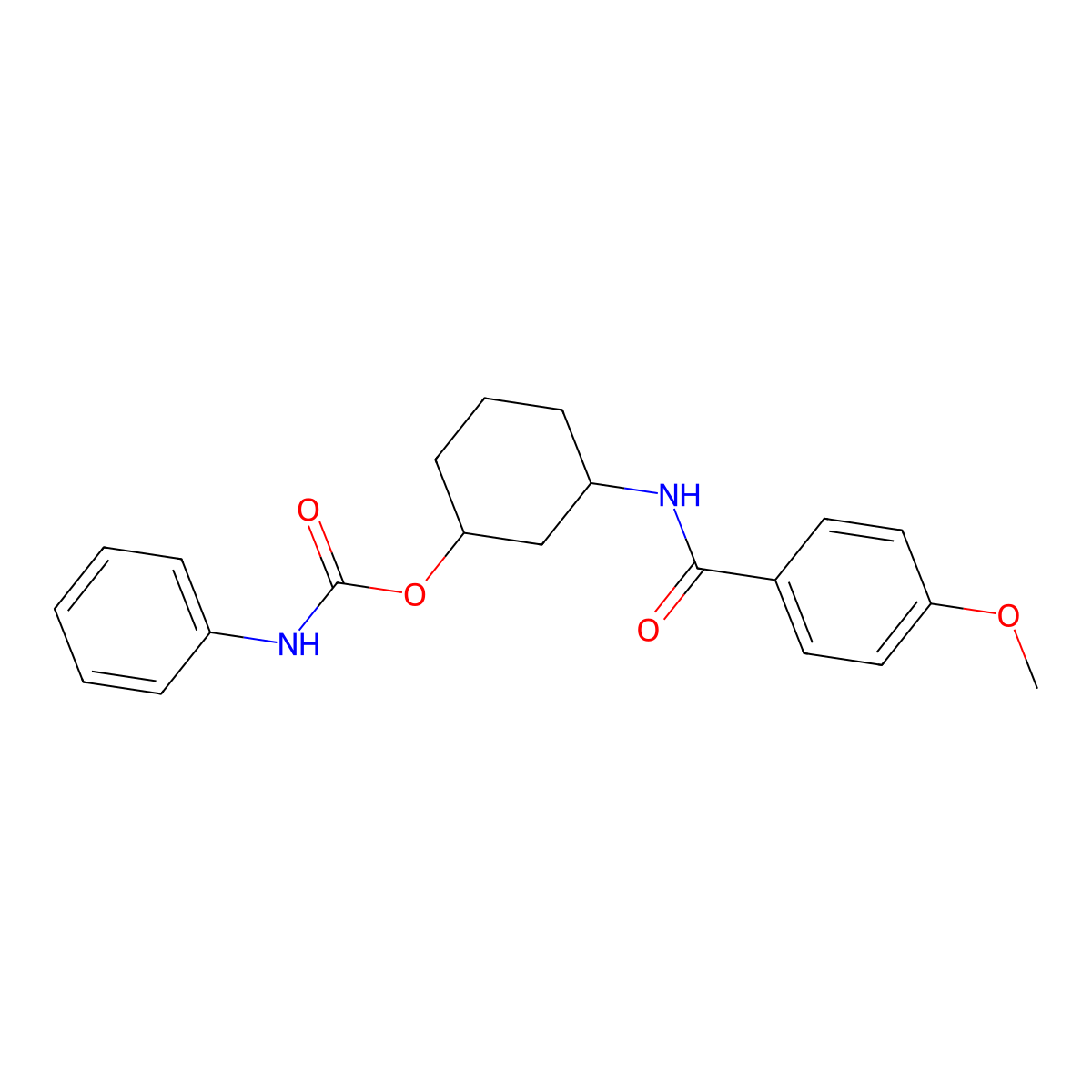 3-(4-Methoxybenzamido)cyclohexyl phenylcarbamate molecular structure, CAS 1351595-20-4