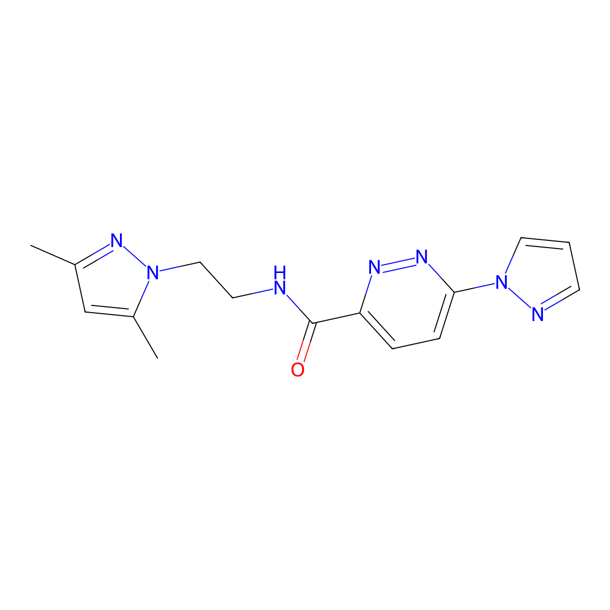 N-(2-(3,5-dimethyl-1H-pyrazol-1-yl)ethyl)-6-(1H-pyrazol-1-yl)pyridazine-3-carboxamide molecular structure, CAS 1351595-22-6
