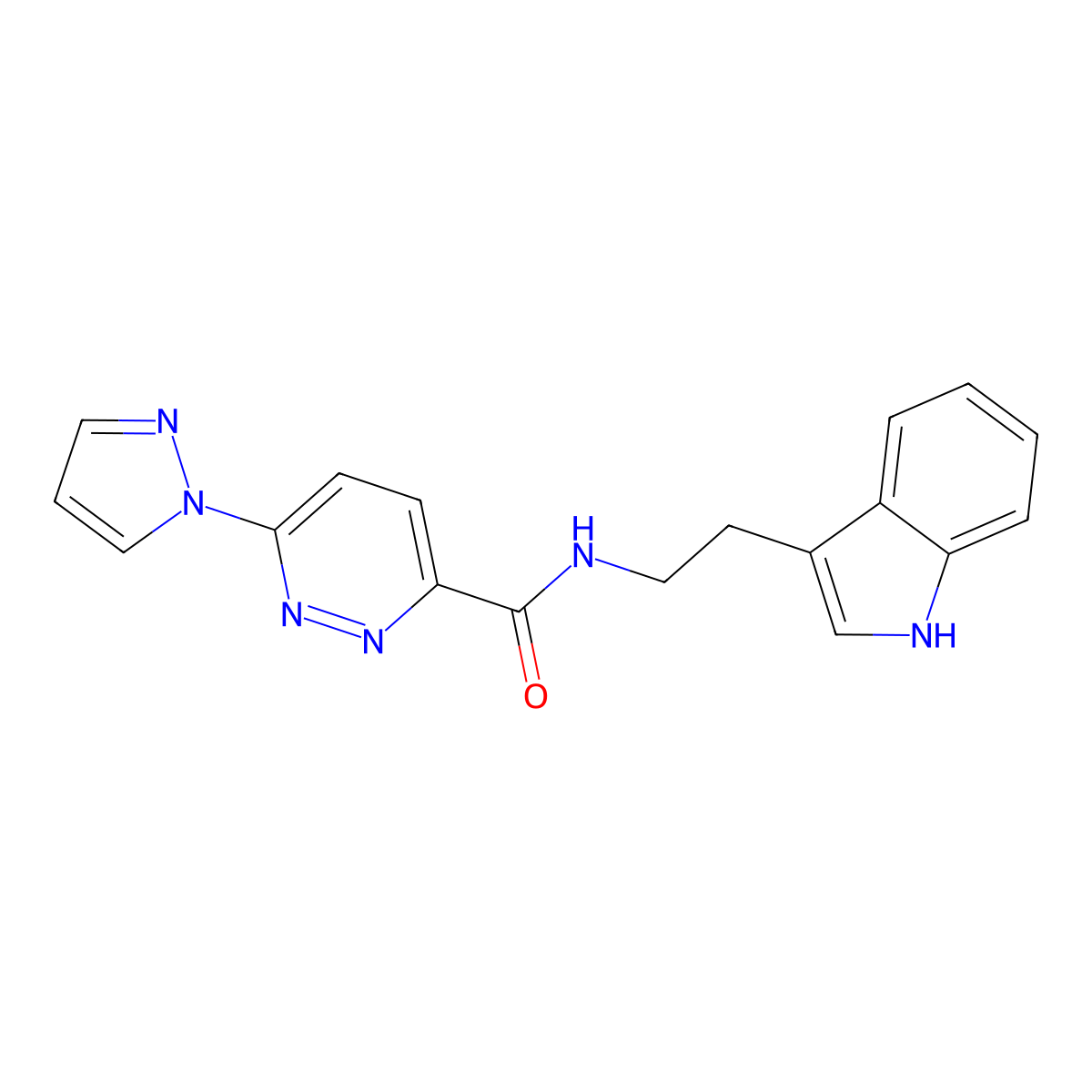 N-[2-(1H-indol-3-yl)ethyl]-6-(1H-pyrazol-1-yl)pyridazine-3-carboxamide molecular structure, CAS 1351595-31-7
