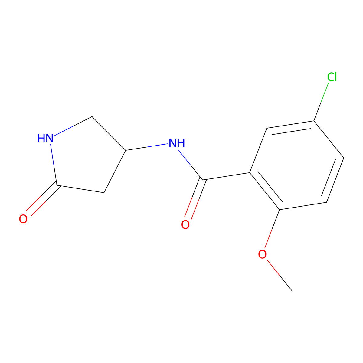 5-chloro-2-methoxy-N-(5-oxopyrrolidin-3-yl)benzamide molecular structure, CAS 1351595-61-3